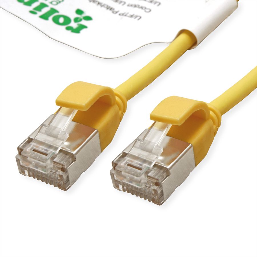 ROLINE GREEN U/FTP DataCenter Patch Cord Cat.6A (Class EA), LSOH, slim, yellow, 3 m