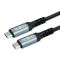 VALUE Cable USB4 Gen3x2, with Emark, C–C, M/M, 8K UHD-2, 40Gbit/s, 240W, black, 0.5 m
