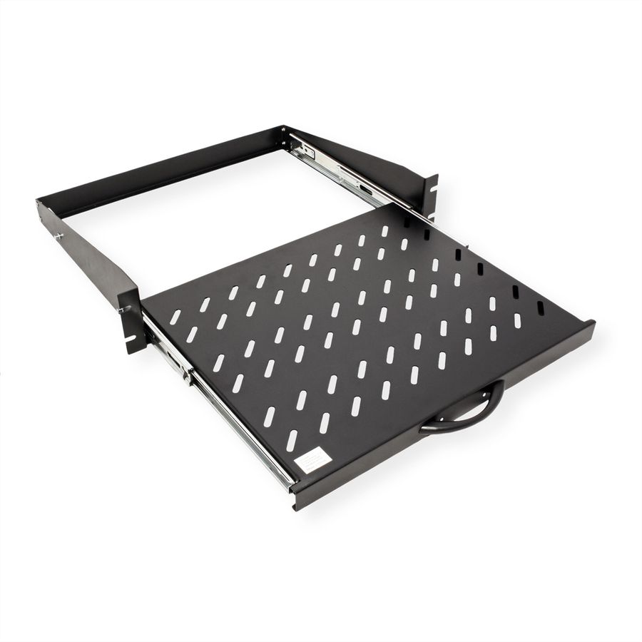 VALUE 19" 2U Extendable Sliding Shelf for Cabinets, 404 x 350 mm, max. load 30 kg