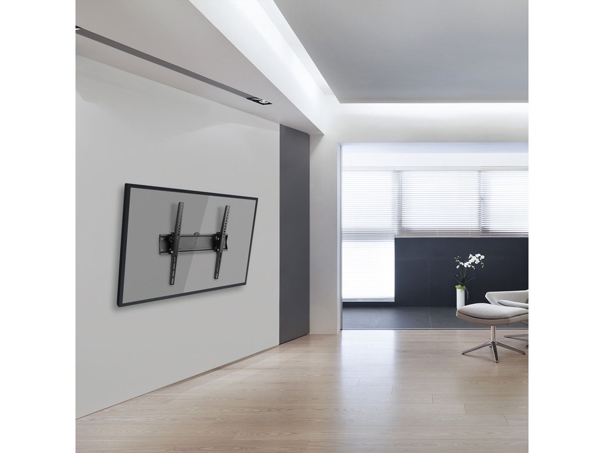 VALUE TV wall mount, 53mm wall distance, 40kg load capacity, tiltable