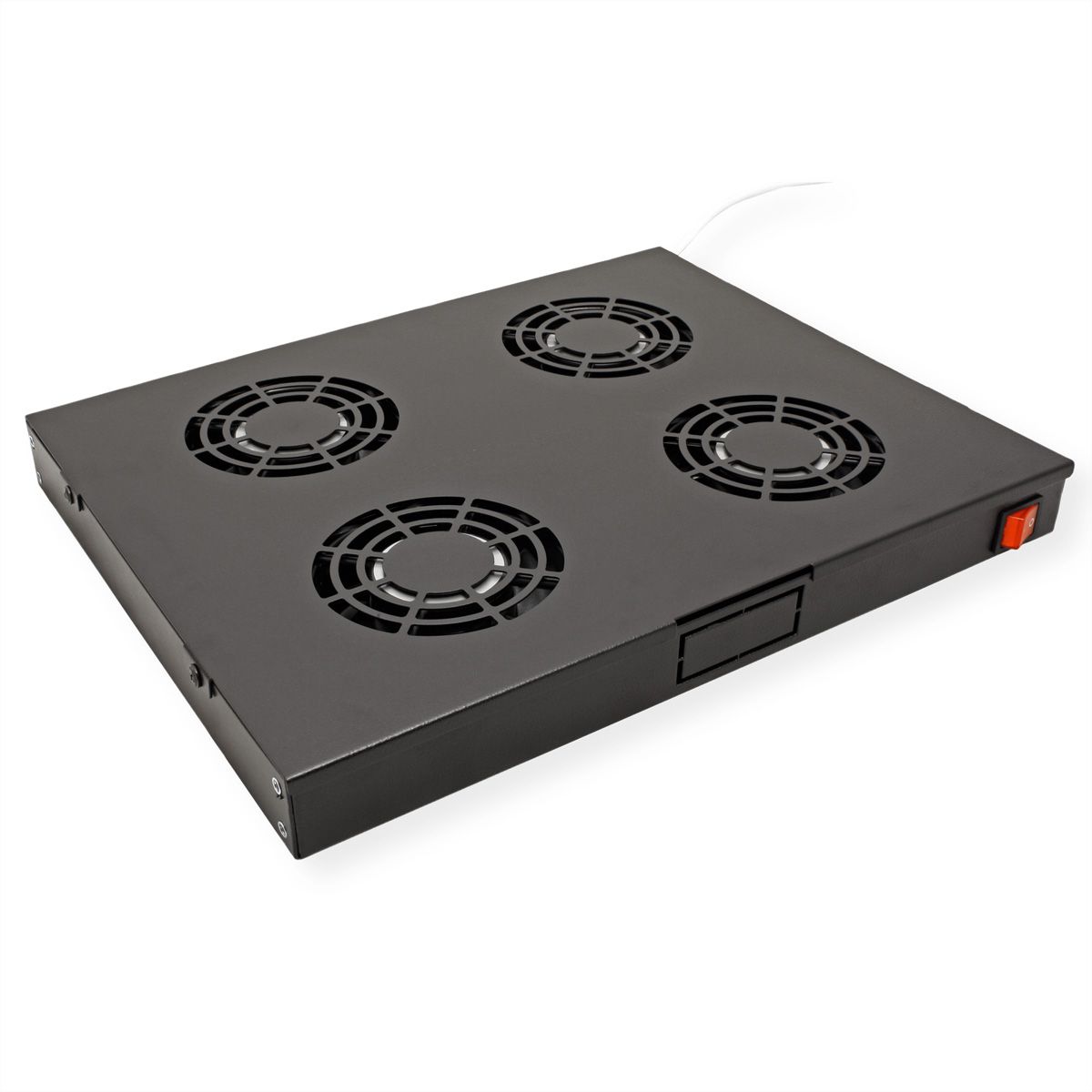 ROLINE 19-inch fan unit 4 fans, Thermostat black