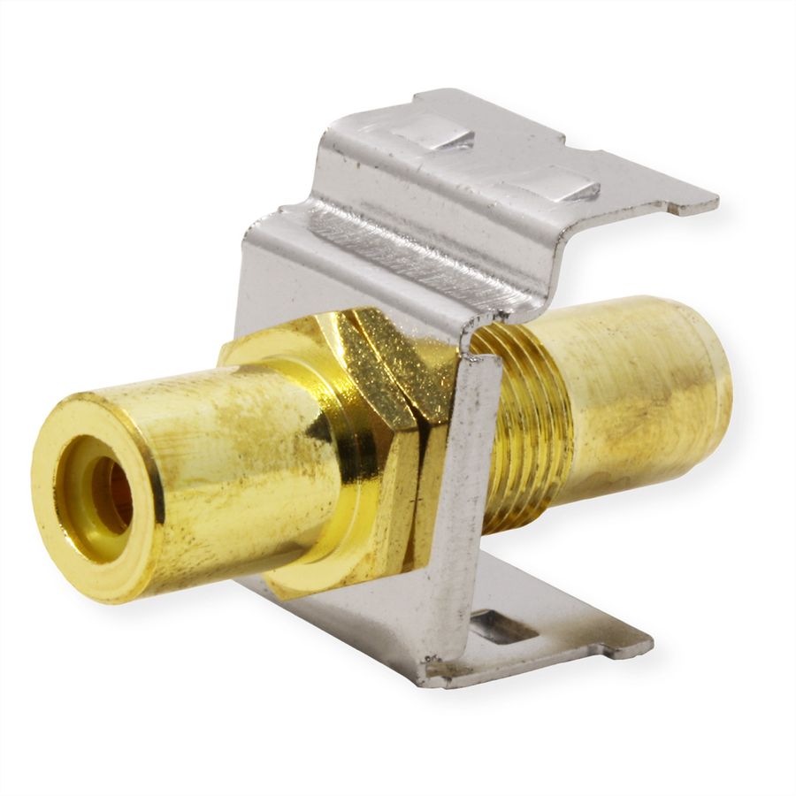 ROLINE RCA Keystone Coupler, Metal, Shielded, yellow