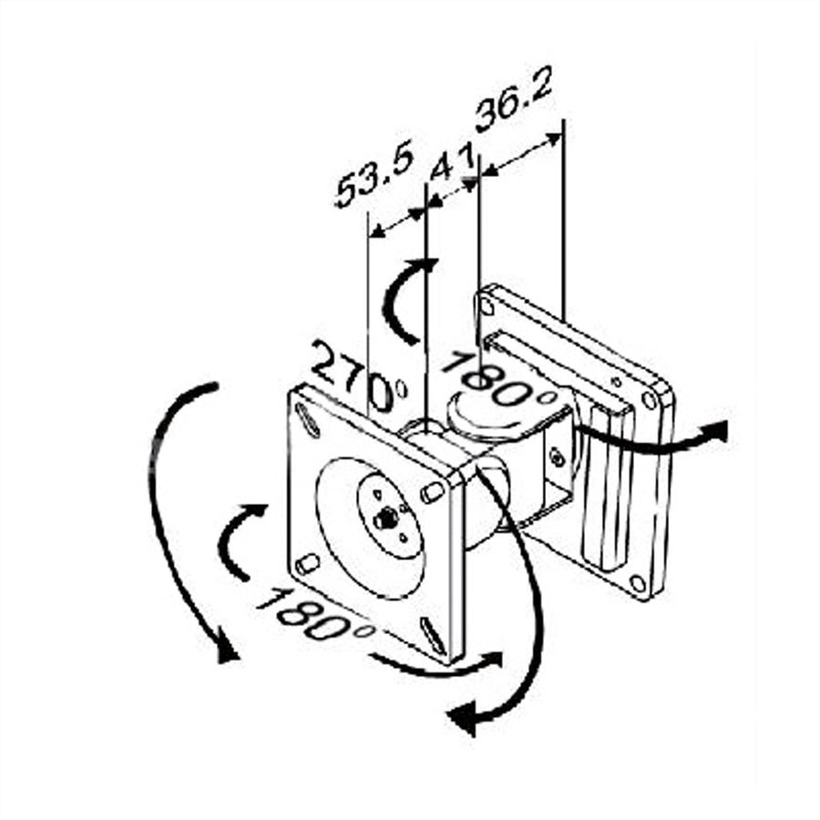 VALUE LCD Monitor Wall Mount Kit, 2 Joints, black