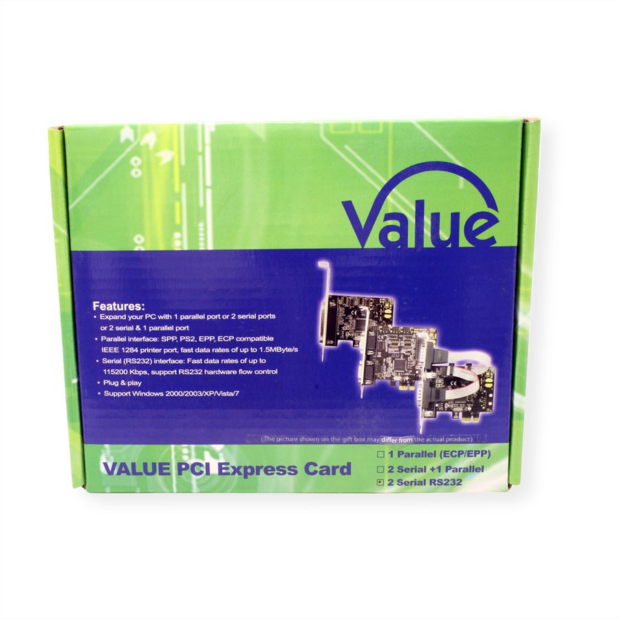 VALUE PCI-Express Adapter, 2x Serial RS232 D-Sub 9 Ports