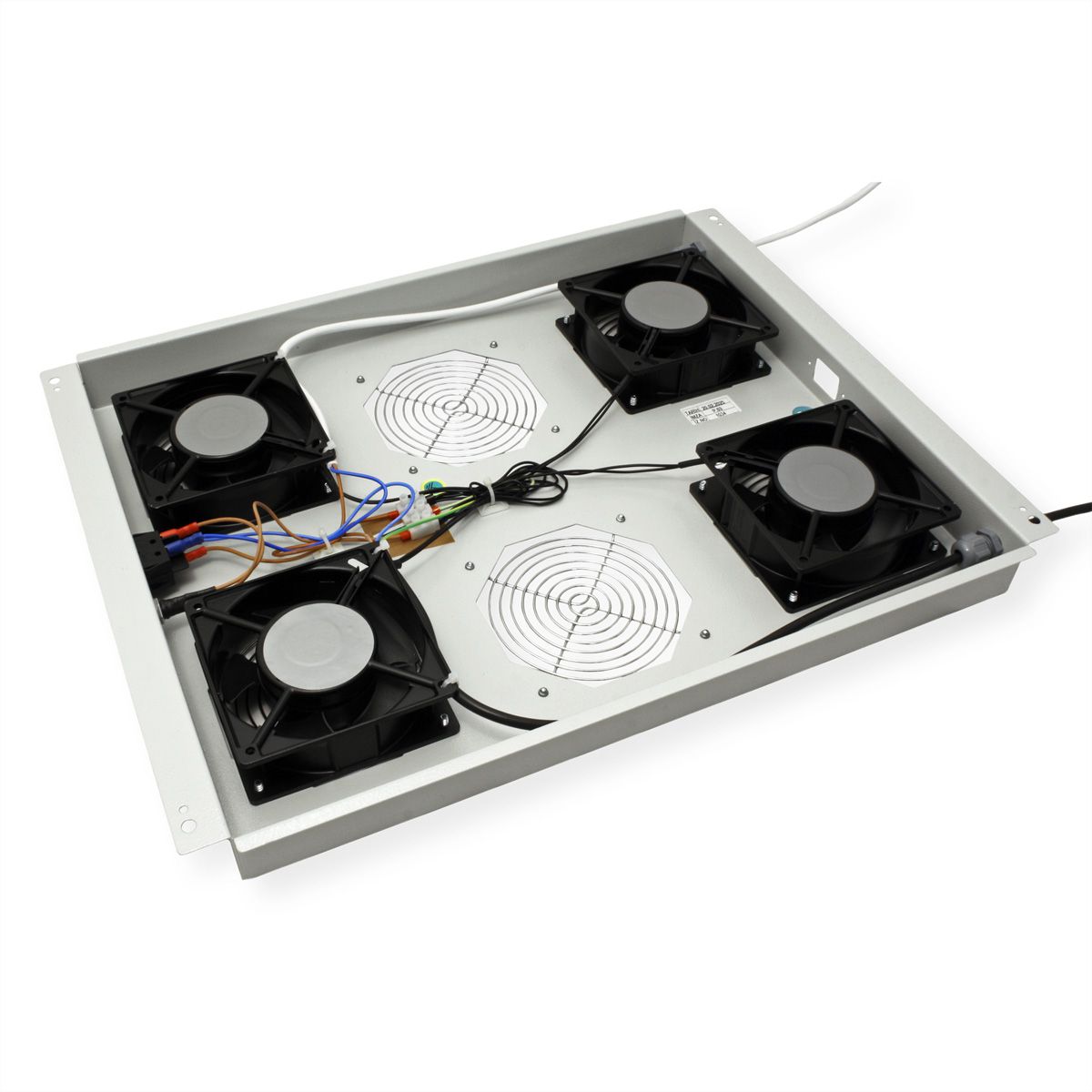 ROLINE 19-inch roof-mounted fan unit 4 fans, Thermostat grey