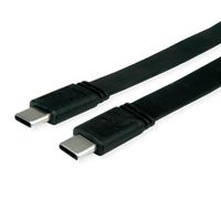 VALUE USB4 Gen 3 Cable, PD, C-C, M/M, 8K UHD-2, 40Gbit/s, Emark, 100W, extra-flat, black, 0.5 m