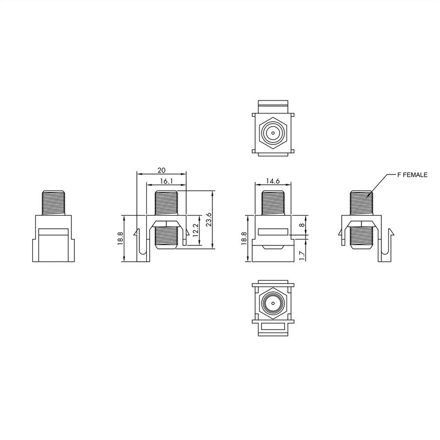 VALUE F-Type Keystone Coupler, Plastic