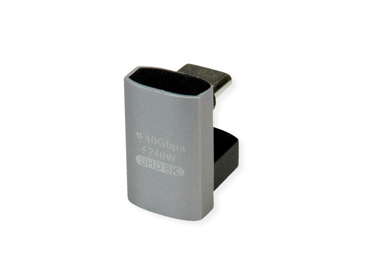 ROLINE Adapter, USB4 Gen 3x2, Aluminum, 360°, Type C, M/F, silver