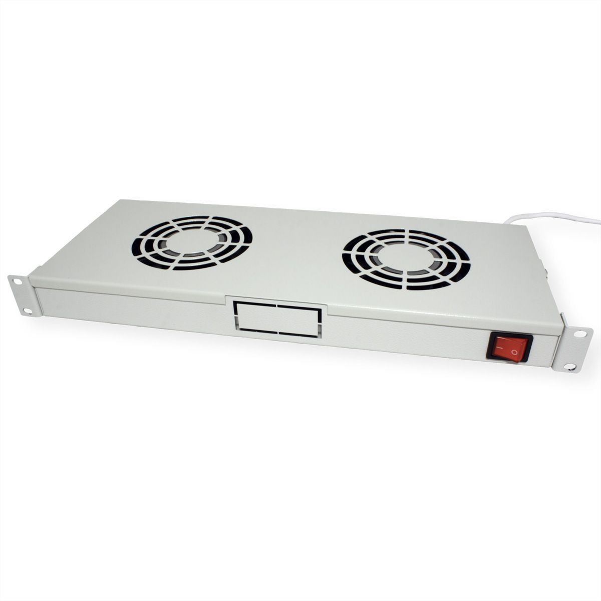 ROLINE 19-inch fan unit 2 fans, Thermostat grey