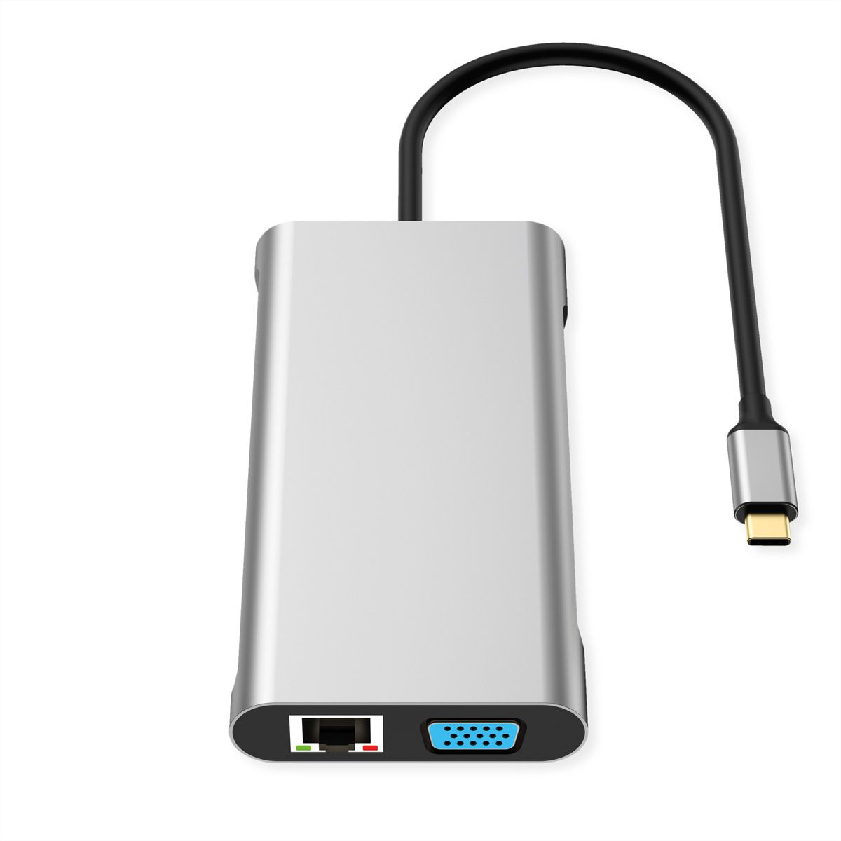 VALUE Dockingstation Type C, 2x 4k HDMI, DP, VGA, Gigabit Ethernet, 2x USB-C, 2x USB-A, PD