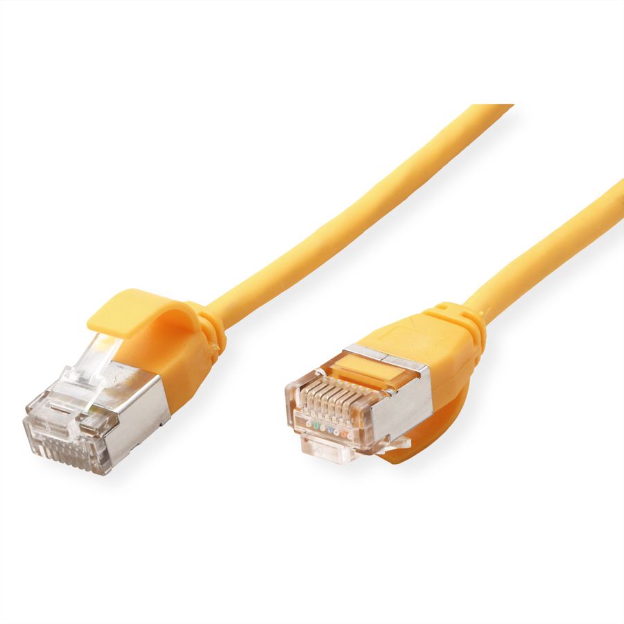 ROLINE U/FTP DataCenter Patch Cord Cat.6A (Class EA), LSOH, slim, yellow, 0.3 m