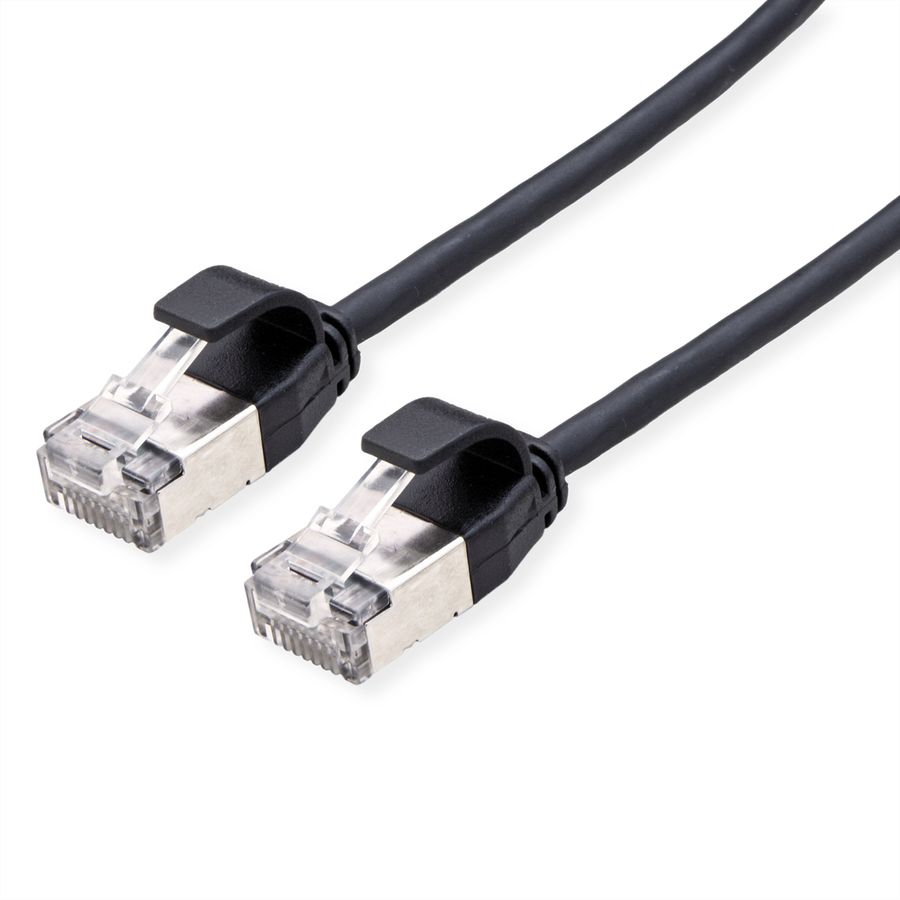 ROLINE U/FTP DataCenter Patch Cord Cat.6A (Class EA), LSOH, slim, black, 2 m