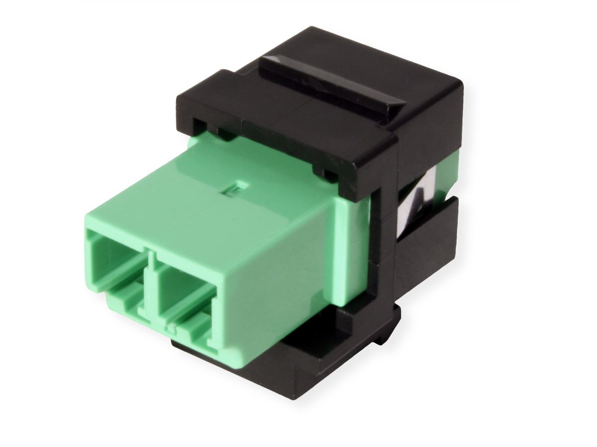 ROLINE Fiber Optic Keystone Jack, LC/LC Duplex, Singlemode, OS2, APC