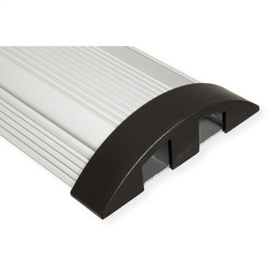 ROLINE 2-Channel Aluminum Floor Cable Cover, 92 x 22 mm, silver, 1.1 m