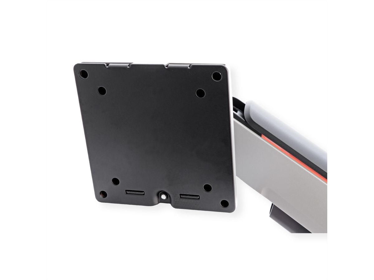 ROLINE Single LCD Monitor Stand, Gas Spring, Desk Clamp, < 124 cm (49"), Heavy Duty <= 20 kg, 5 Joints
