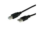 ROLINE RM USB 2.0 Cable, A - B, M/M, black, 0.8 m