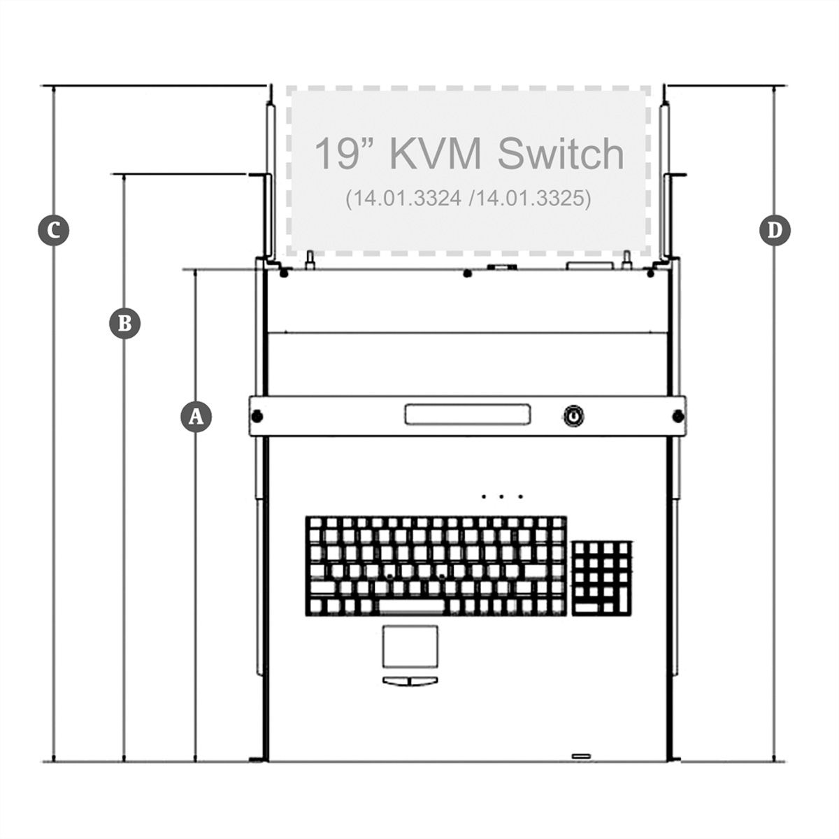 ROLINE 19" LCD KVM Console, 43 cm (17") TFT, VGA, USB + PS/2, German