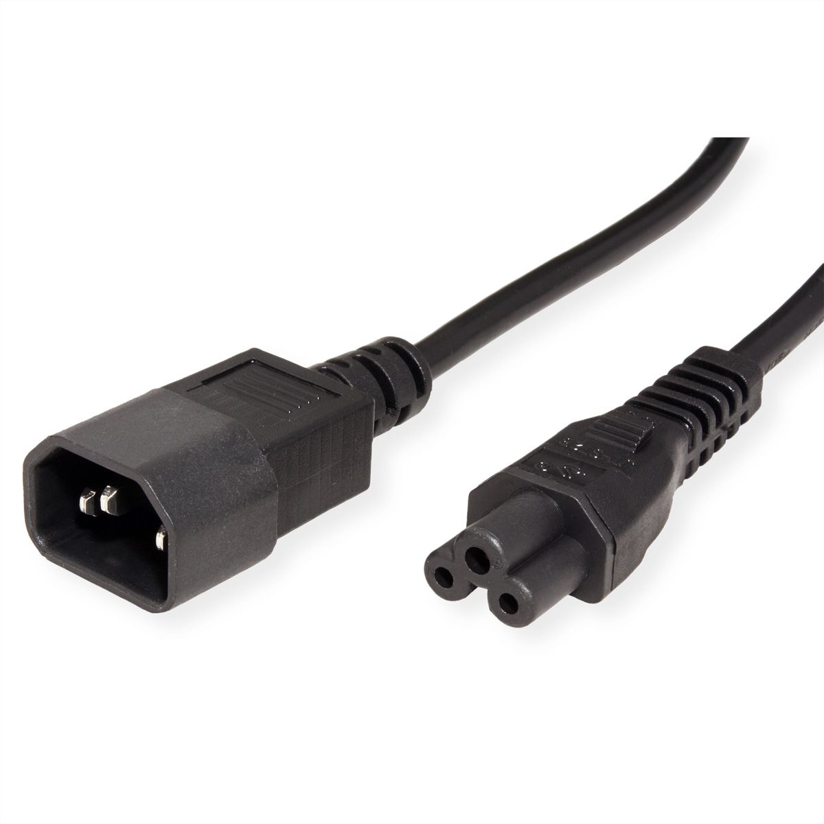 VALUE Power Cable IEC320/C14 Male - C5 Female, black, 1.8 m