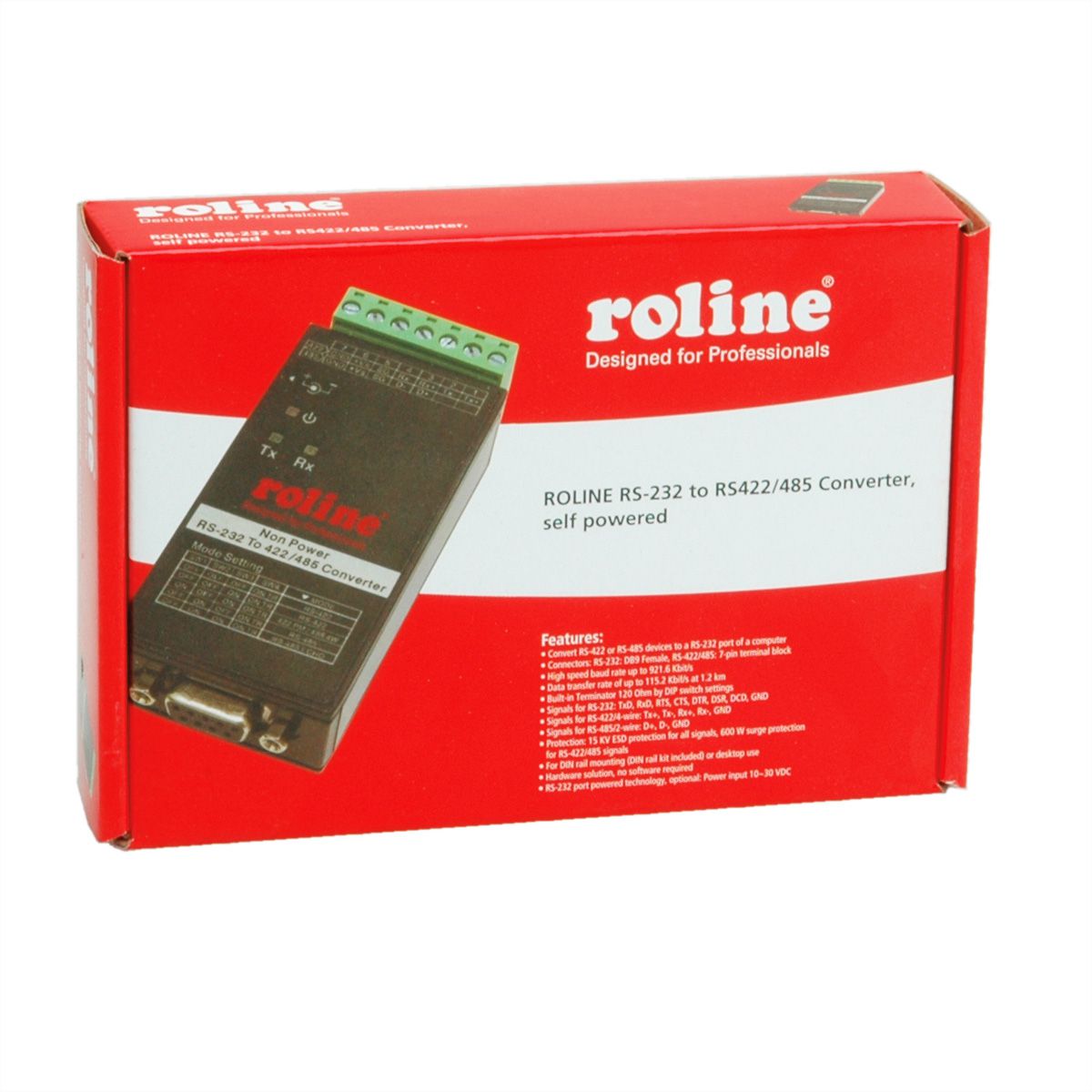 ROLINE RS-232 to RS-422/485 Converter, Din Rail, self powered - SECOMP ...