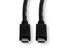 ROLINE GREEN USB 3.2 Gen 2 Cable, PD (Power Delivery) 20V5A, with Emark, C-C, M/M, black, 1 m