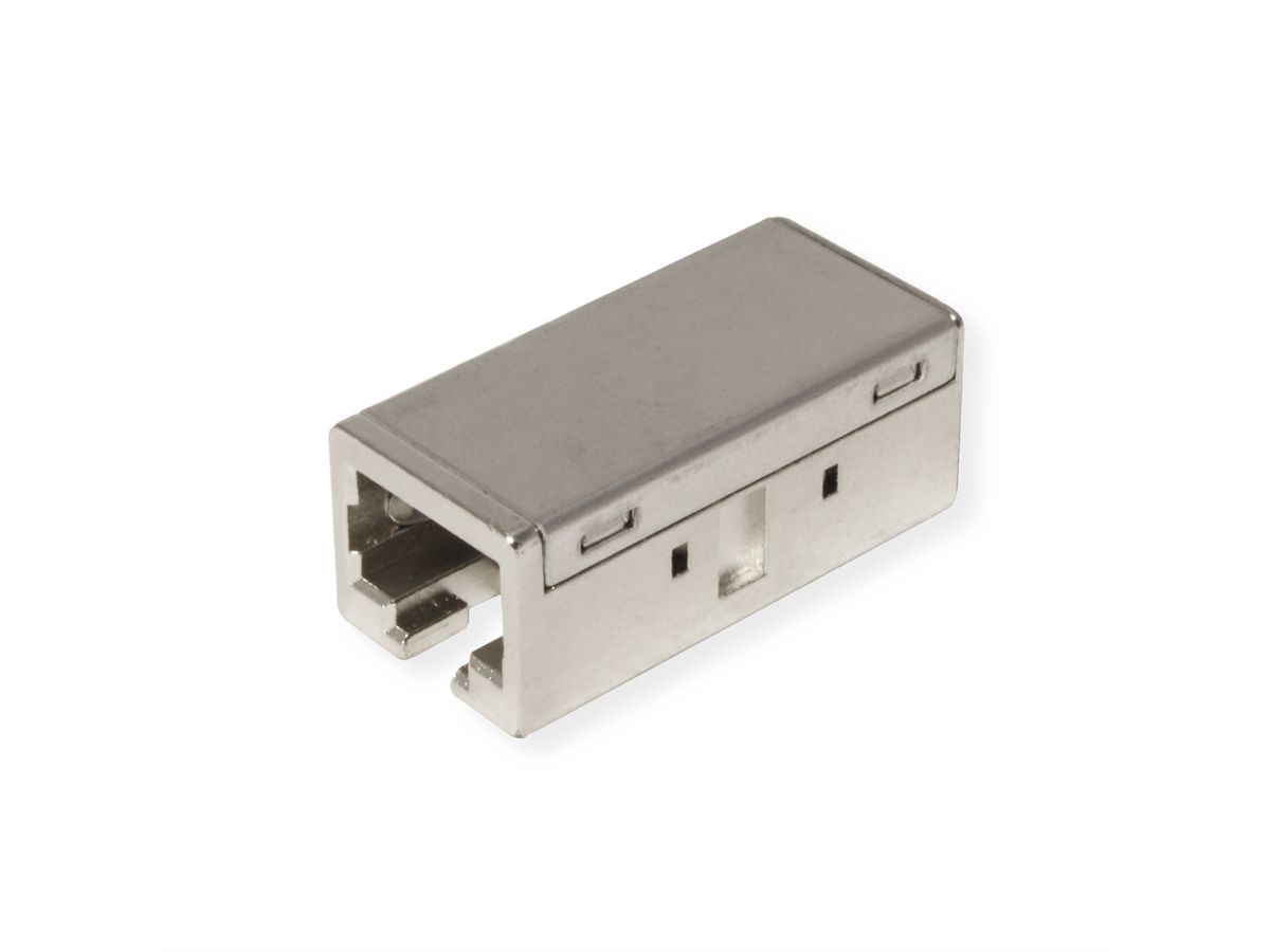ROLINE RJ-45 Modular Coupler, Cat. 6A (Class EA), shielded, metal housing