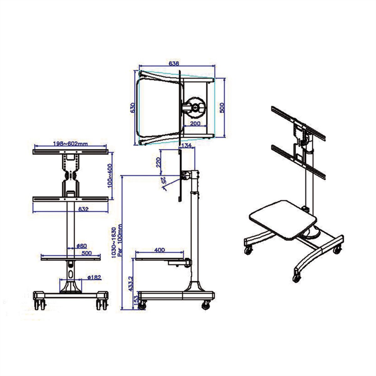 VALUE LCD/TV Mobile Cart, black