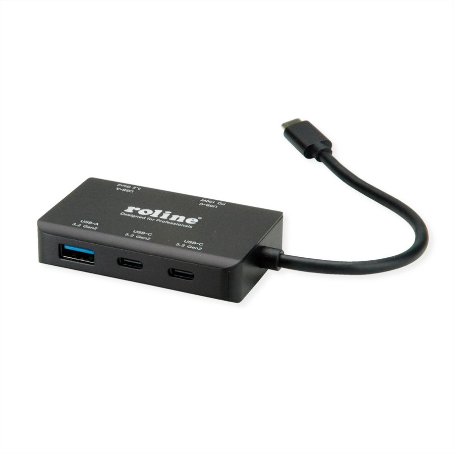 ROLINE USB 3.2 Gen 2 Hub, 4 Ports (2x A + 2x C), PD (100W)