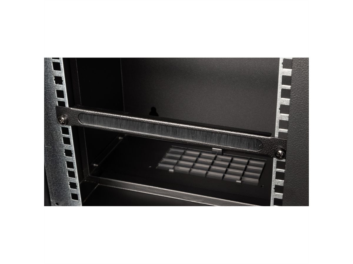 ROLINE 10-inch cable feed, with brush strip 0.5U black