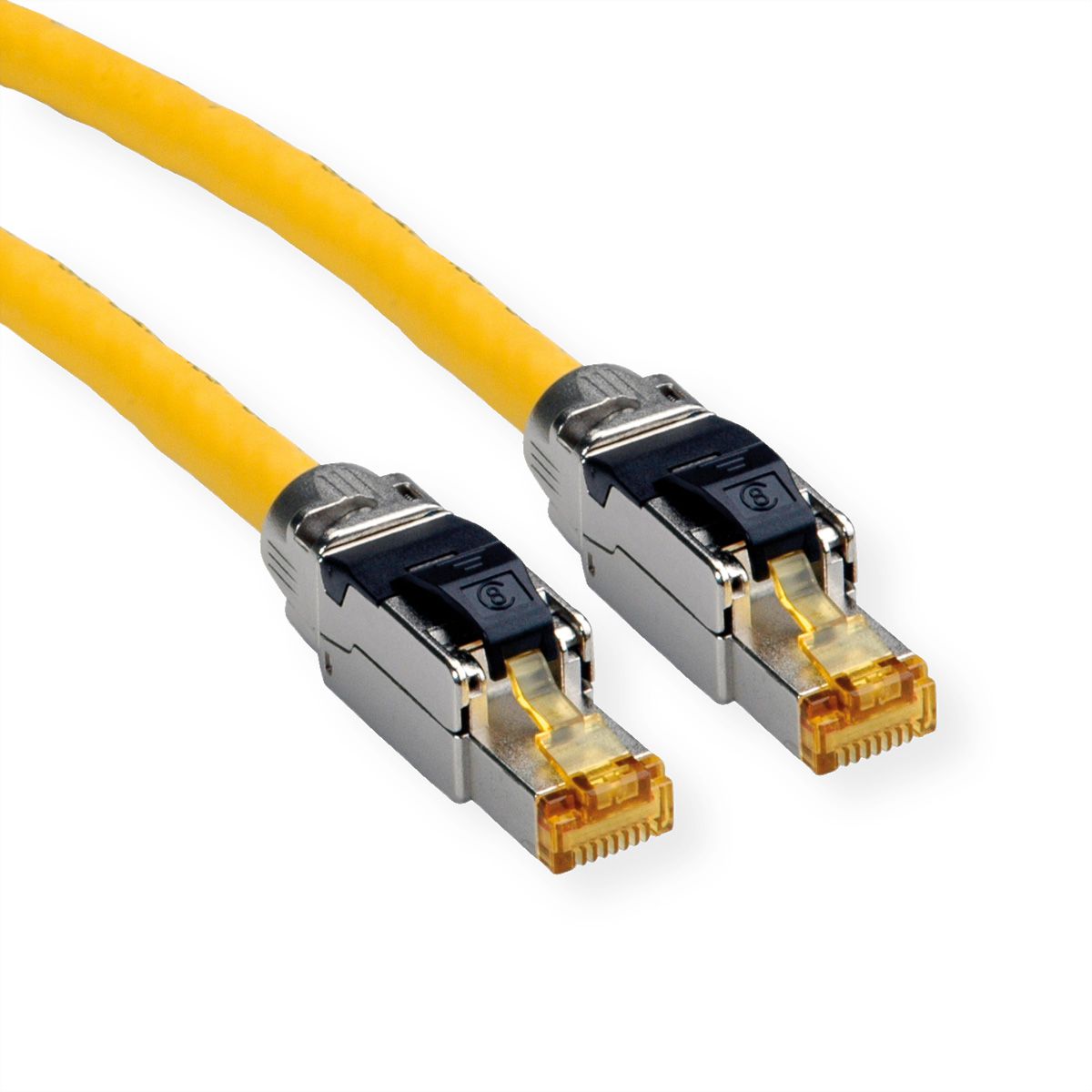 ROLINE S/FTP Patch Cord Cat.8 (Class I), solid, LSOH, PoE, yellow, 2 m