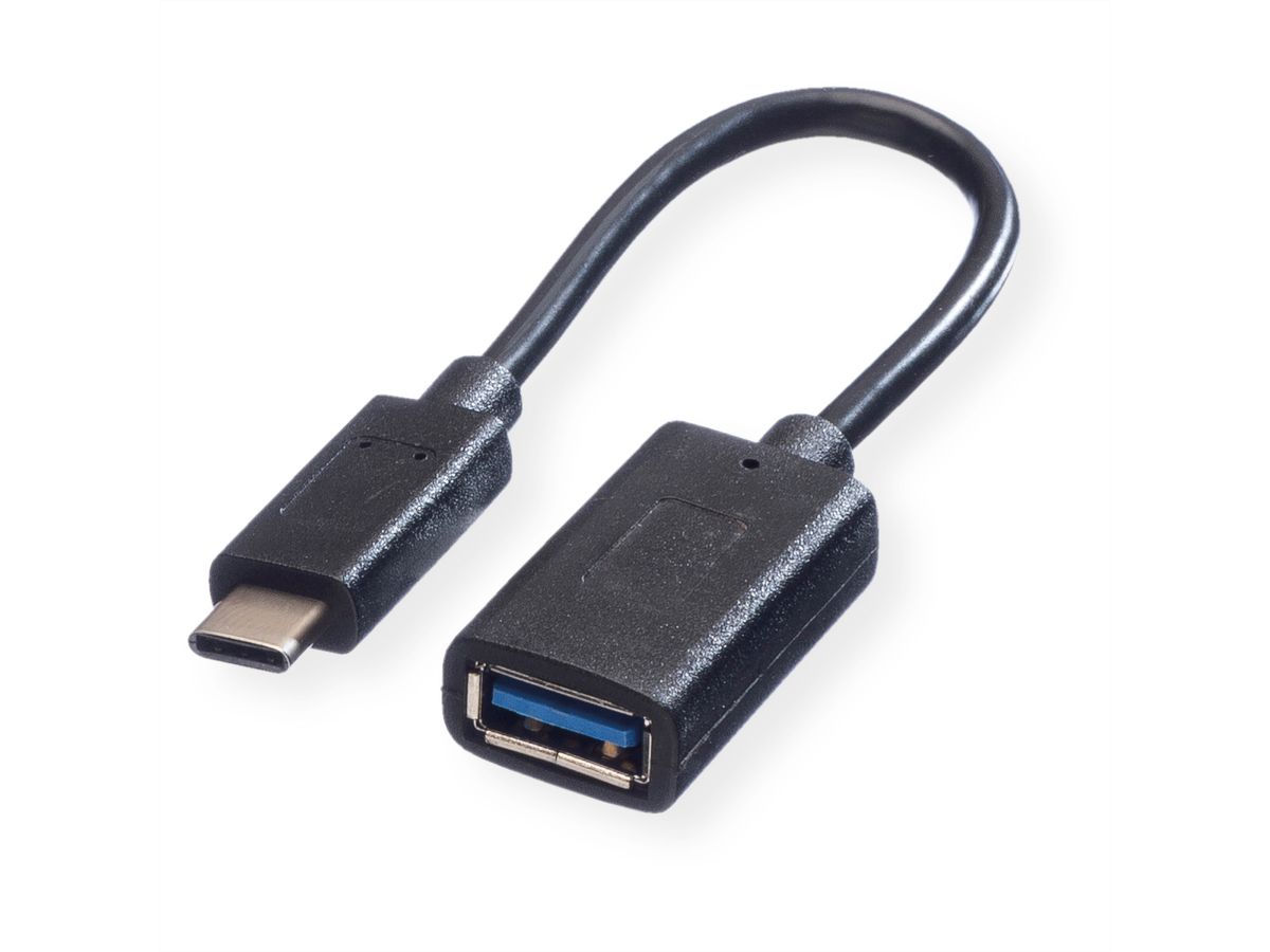 VALUE Cableadapter, USB 3.2 Gen 1, C-A, M/F, OTG, black, 0.15 m