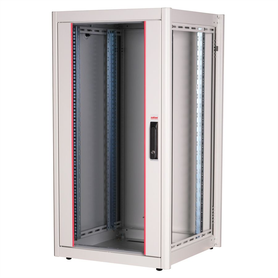 ROLINE 19-inch network cabinet Basic 22 U, 600x600 WxD glass door grey