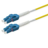 ROLINE Fibre Optic Jumper Cable, Duplex, 9/125µm, OS2, LC/LC, LSOH, UNIBOOT, Slim, yellow, 0.5 m