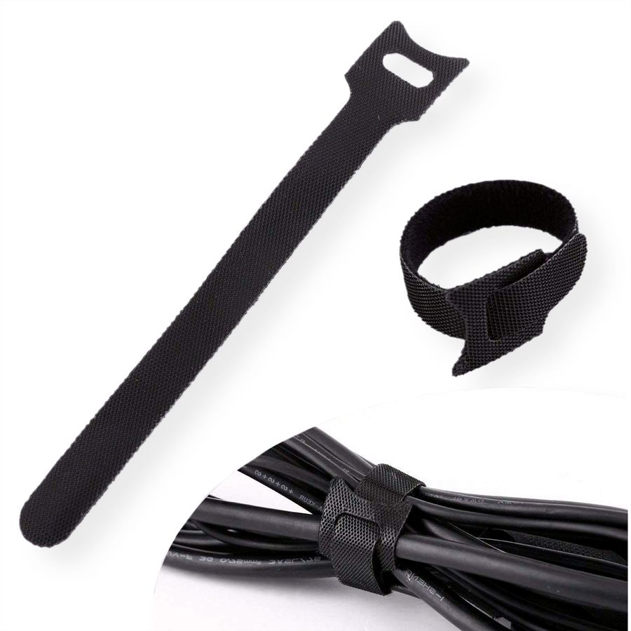 VALUE Strap Cable Binder with Flap, 20 pieces/set, black, 15 cm