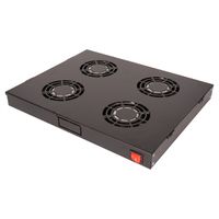ROLINE 19" Fan unit with 4 fans, ON/OFF black