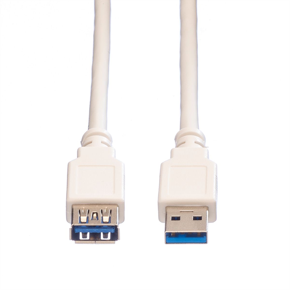 VALUE USB 3.2 Gen 1 Cable, A - A, M/F, white, 0.8 m