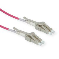 ROLINE FO Jumper Cable 50/125µm OM4, LC/LC, LSOH, Low-Loss, Data Center, violet, 0.5 m