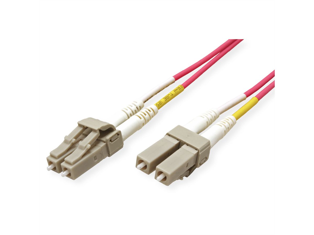 ROLINE FO Jumper Cable 50/125µm OM4, LC/LC, Low-Loss-Connector, violet, 0.5 m