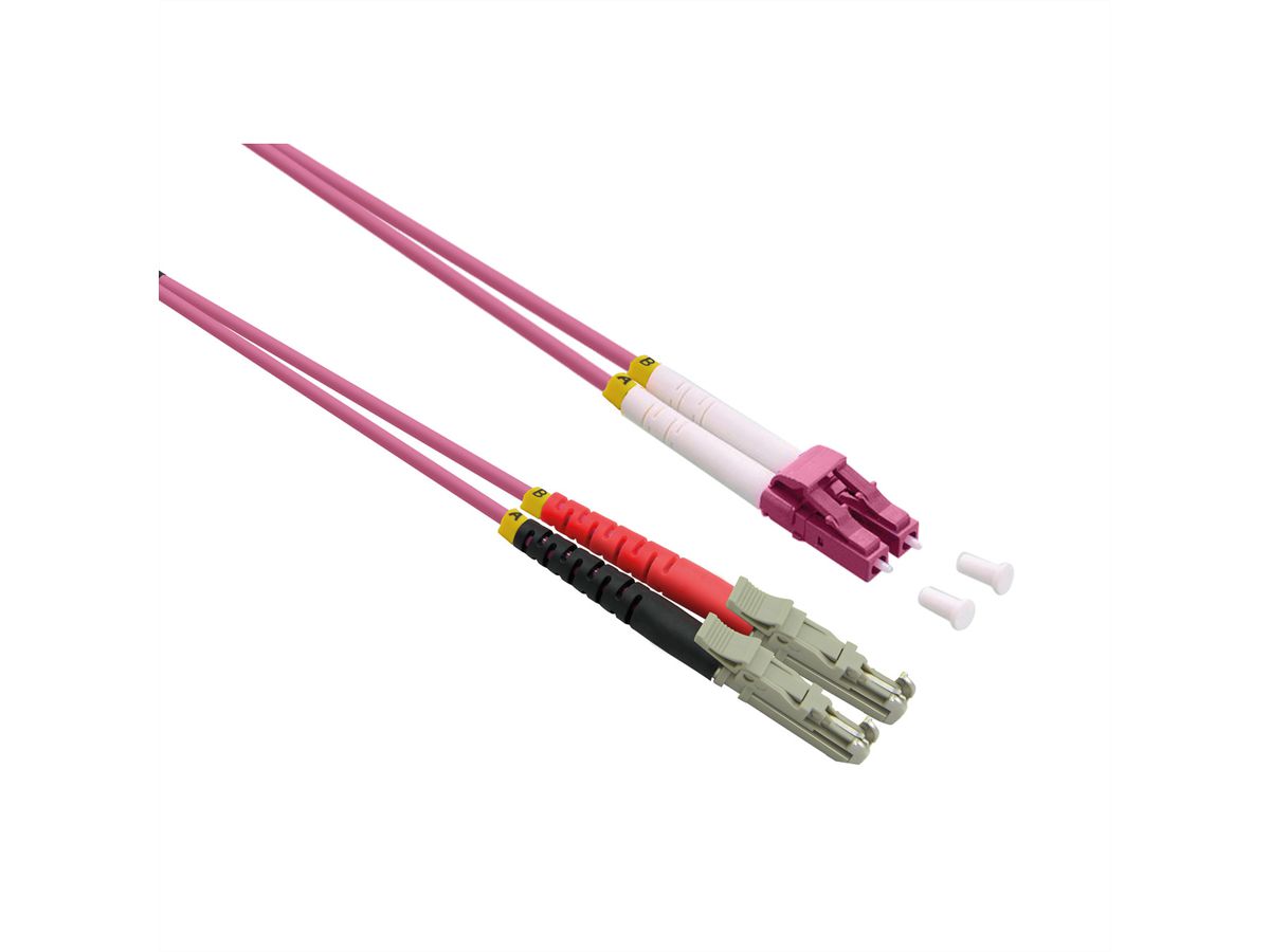 ROLINE FO Jumper Cable 50/125µm OM4, LSH/LC, UPC Polish, LSOH, violet, 7.5 m