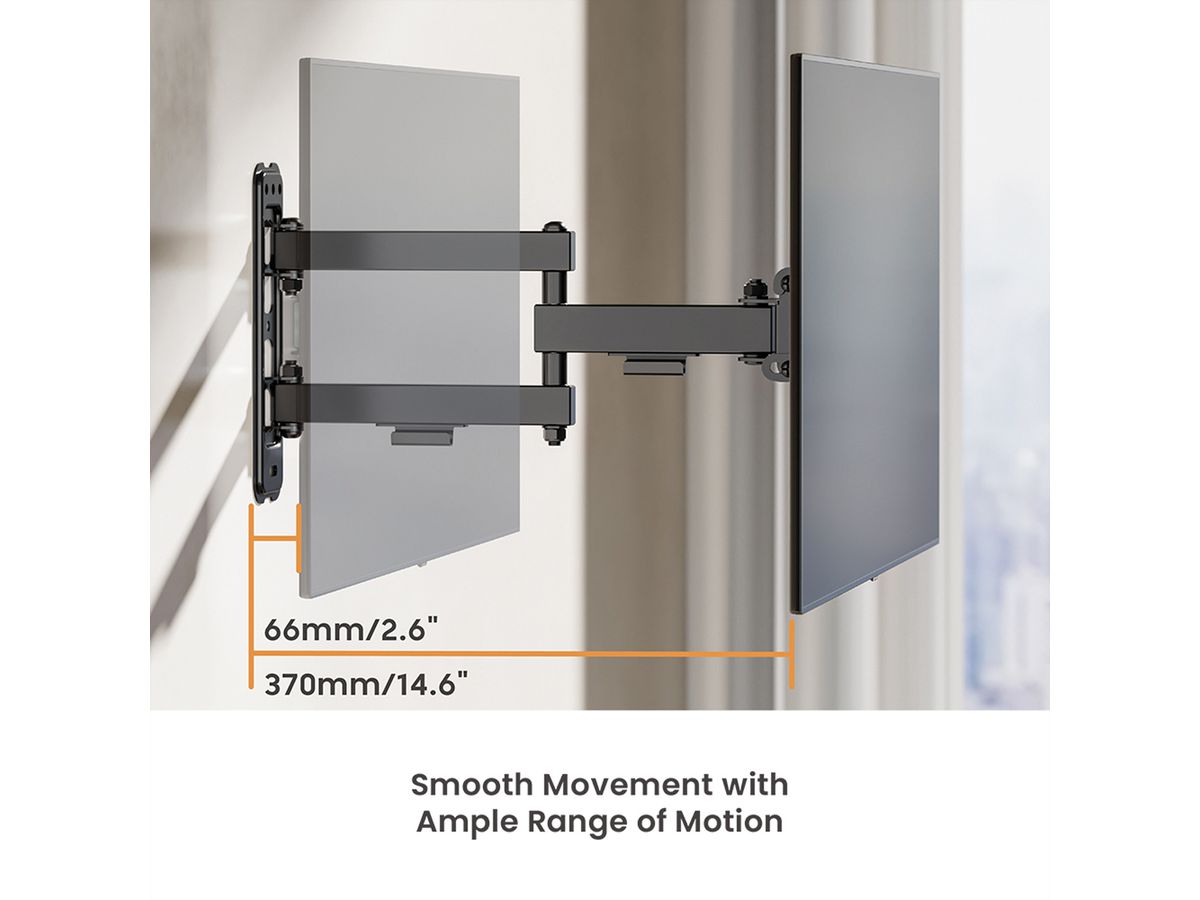 VALUE TV Monitor Arm, Wall Mount, < 109cm, < 20kg, 3 joints