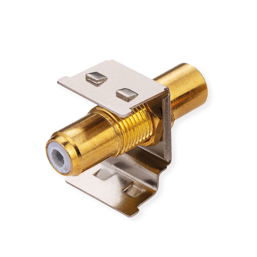ROLINE RCA Keystone Coupler, Metal, Shielded, white
