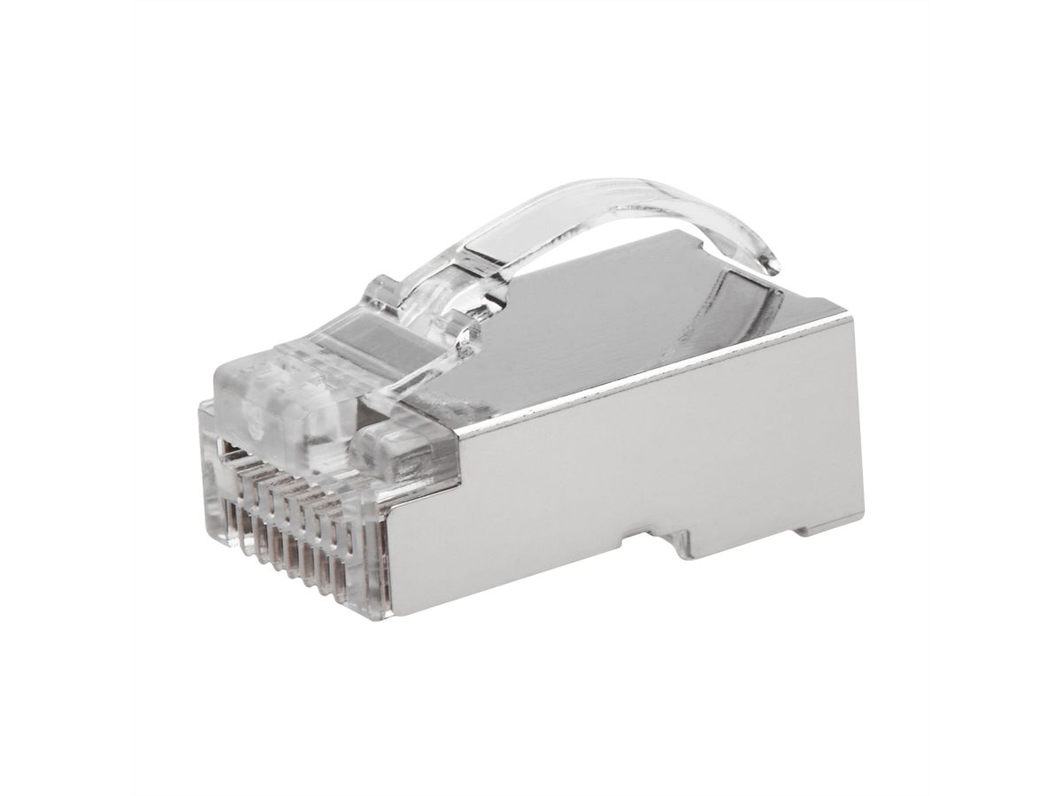 ROLINE Cat.6A (Class EA) Modular Plug, easy pass-through, for solid and stranded wire, shielded, 10 pcs.