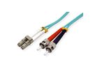 VALUE Fibre Optic Jumper Cable, 50/125µm, LC/ST, OM3, turquoise, 0.5 m