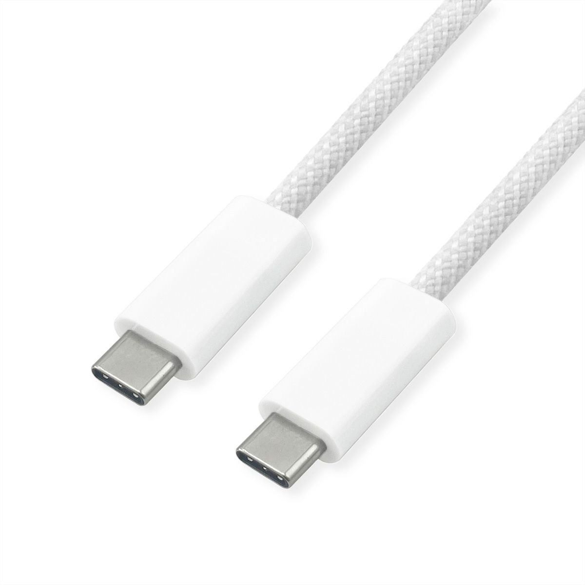 ROLINE USB4 Gen3x2 Cable, with Emark, C–C, M/M, 8K UHD-2, 40Gbit/s, 240W, white, 1 m