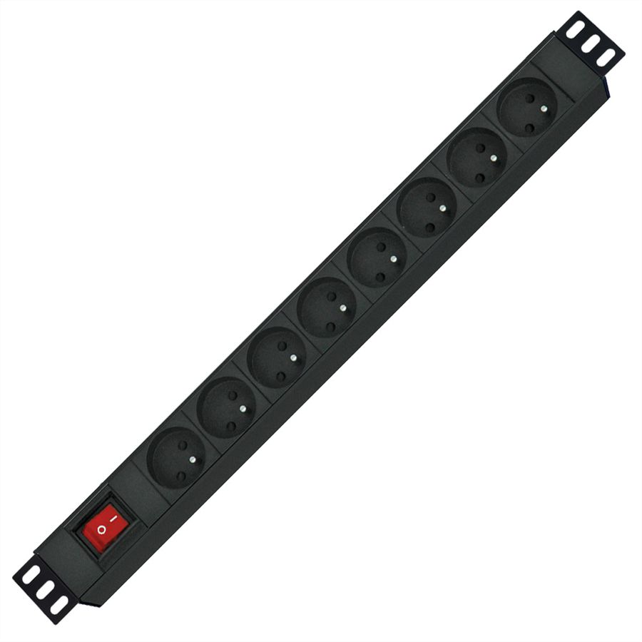 ROLINE PDU for Cabinet, 8x socket, 45°, 16A, with Switch, UTE Version, black, 1.8 m
