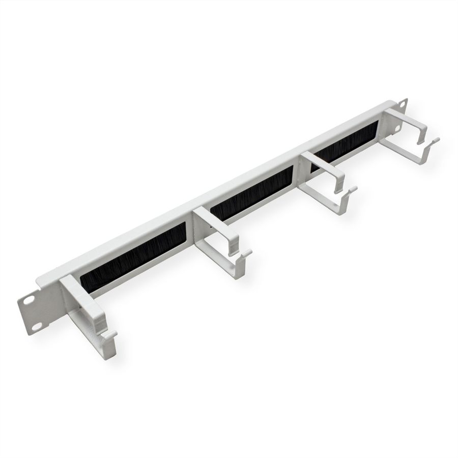 ROLINE 19-inch patch panel 1U grey, with brush strip 44x60mm grey