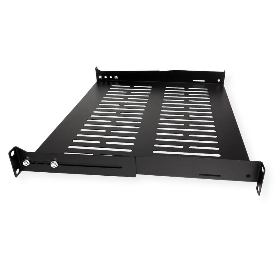 VALUE 19"-Fixed Shelf, 485 x 350mm, 1U, max. 25kg, black