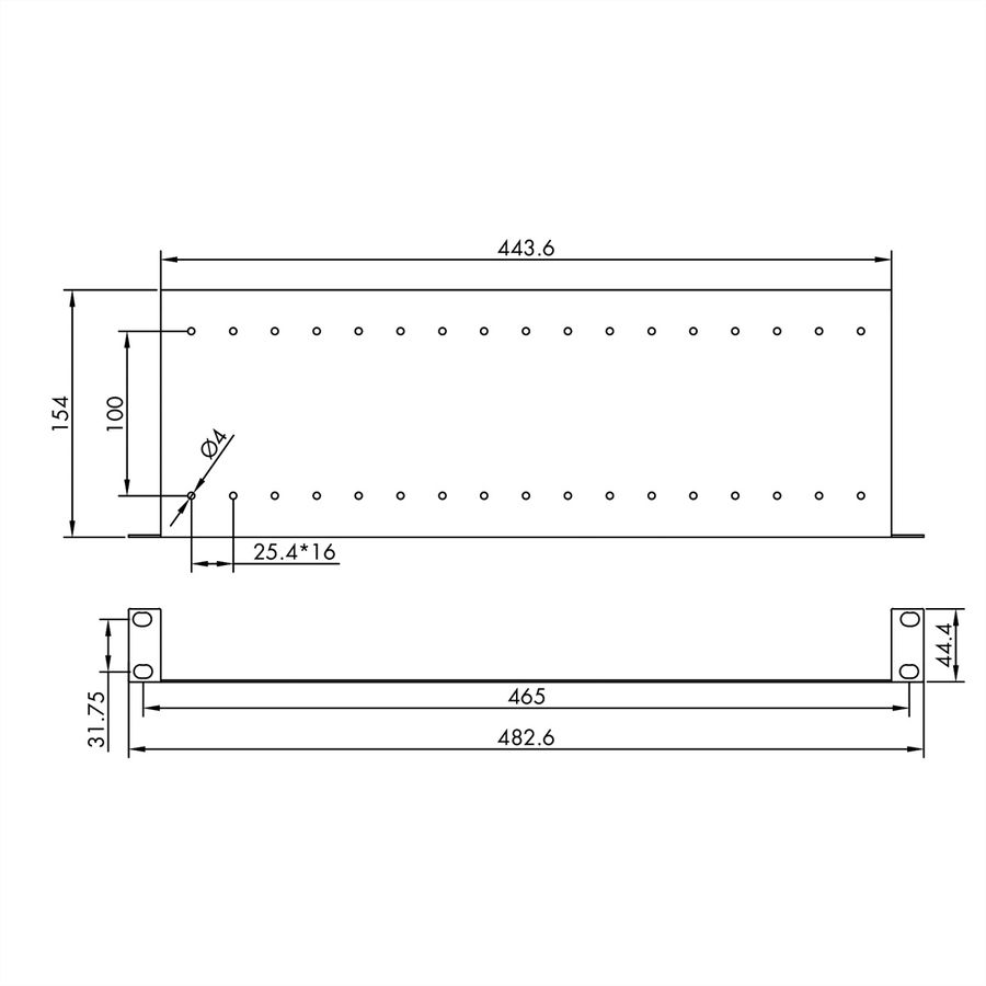 VALUE 19" Shelf, 1U, with 2 adjustable dividers, black