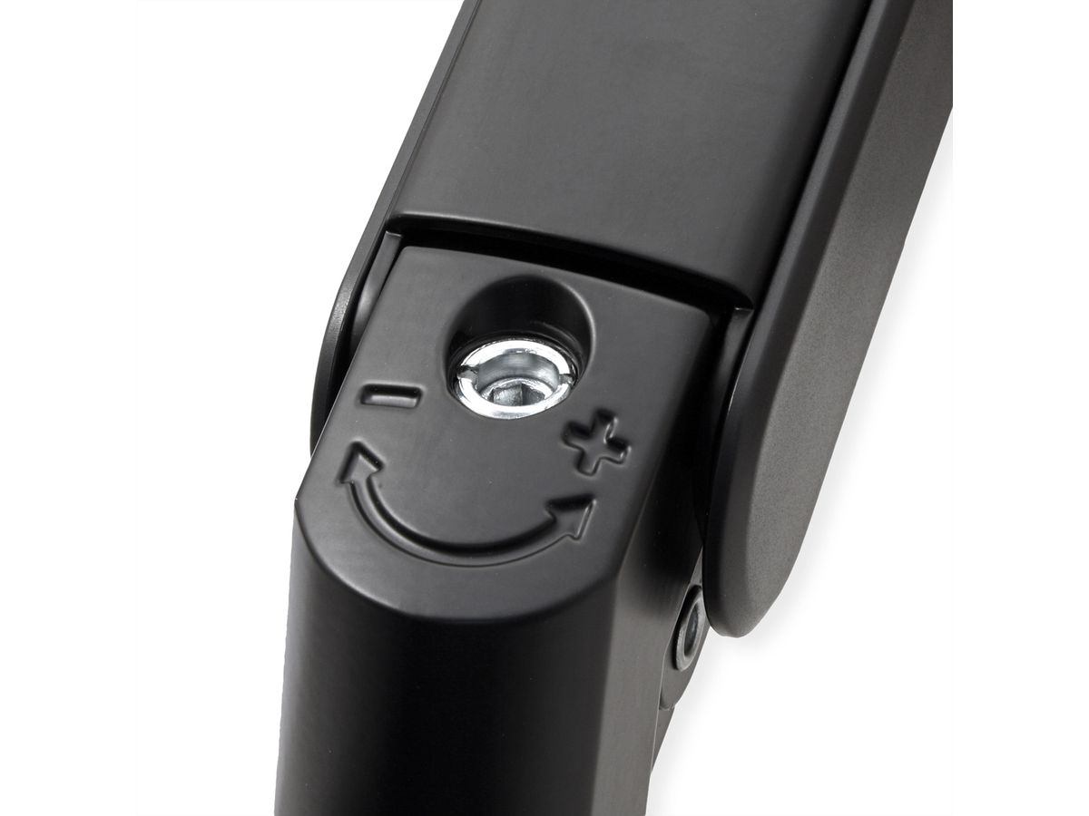 ROLINE Monitor Arm, Pole-Mounted, Gas Spring, < 144.78 cm (57"), Heavy Duty < 27 kg, black