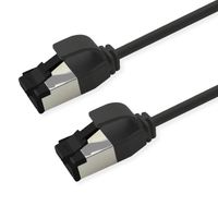 ROLINE S/FTP Patch Cord Cat. 8.1 (Class I), LSOH, Slim, PoE, black, 0.3 m