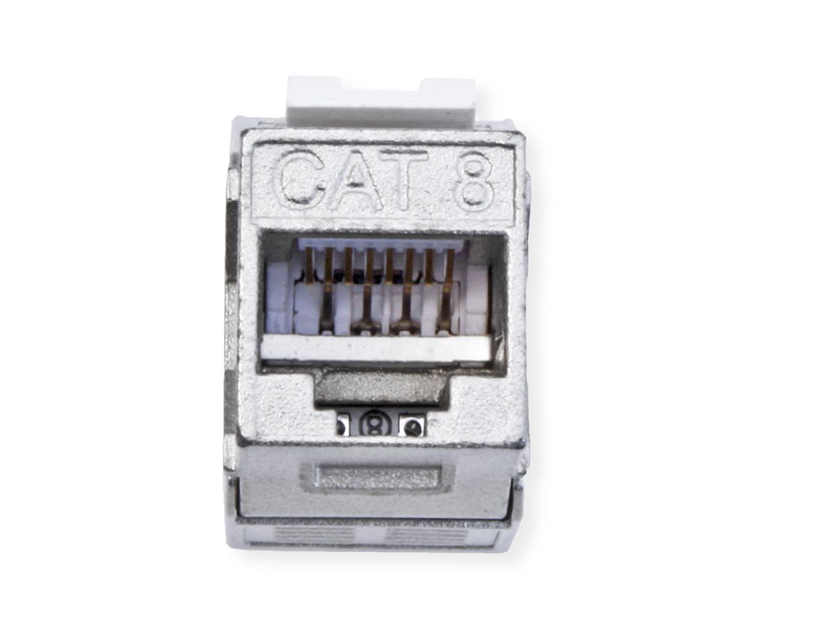 VALUE Keystone Jack, Cat.8 (Class I), RJ-45, STP, Tool-Free, silver